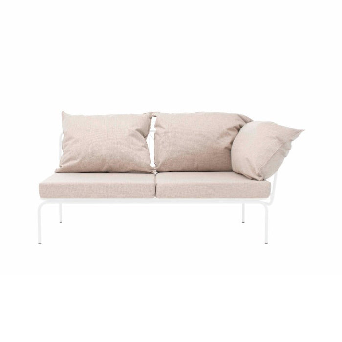 ATAMAN MODULAR-Gartensofa Element rechts, niedrige Armlehne aus pulverbeschichtetem Edelstah-weiss-vorne