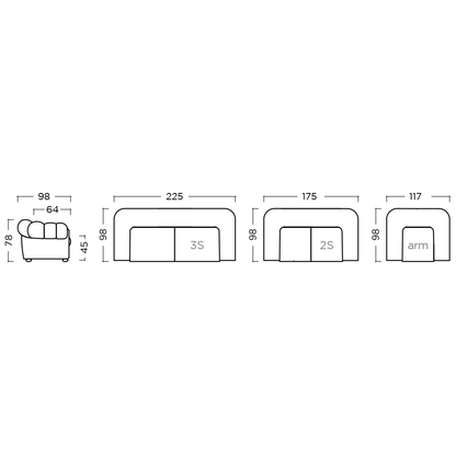 Spezifikation Classic Designersofa, Gestell aus Massivholz