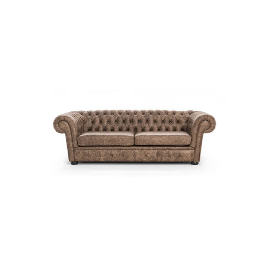 CLASSIC LUX-Designersofa, Gestell aus Massivholz mit Lederpolsterung