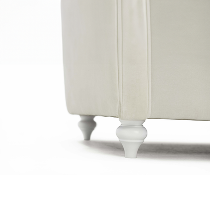 CLASSIC M-Designersofa, Gestell aus Massivholz mit Stoffpolsterung-detail Fuss