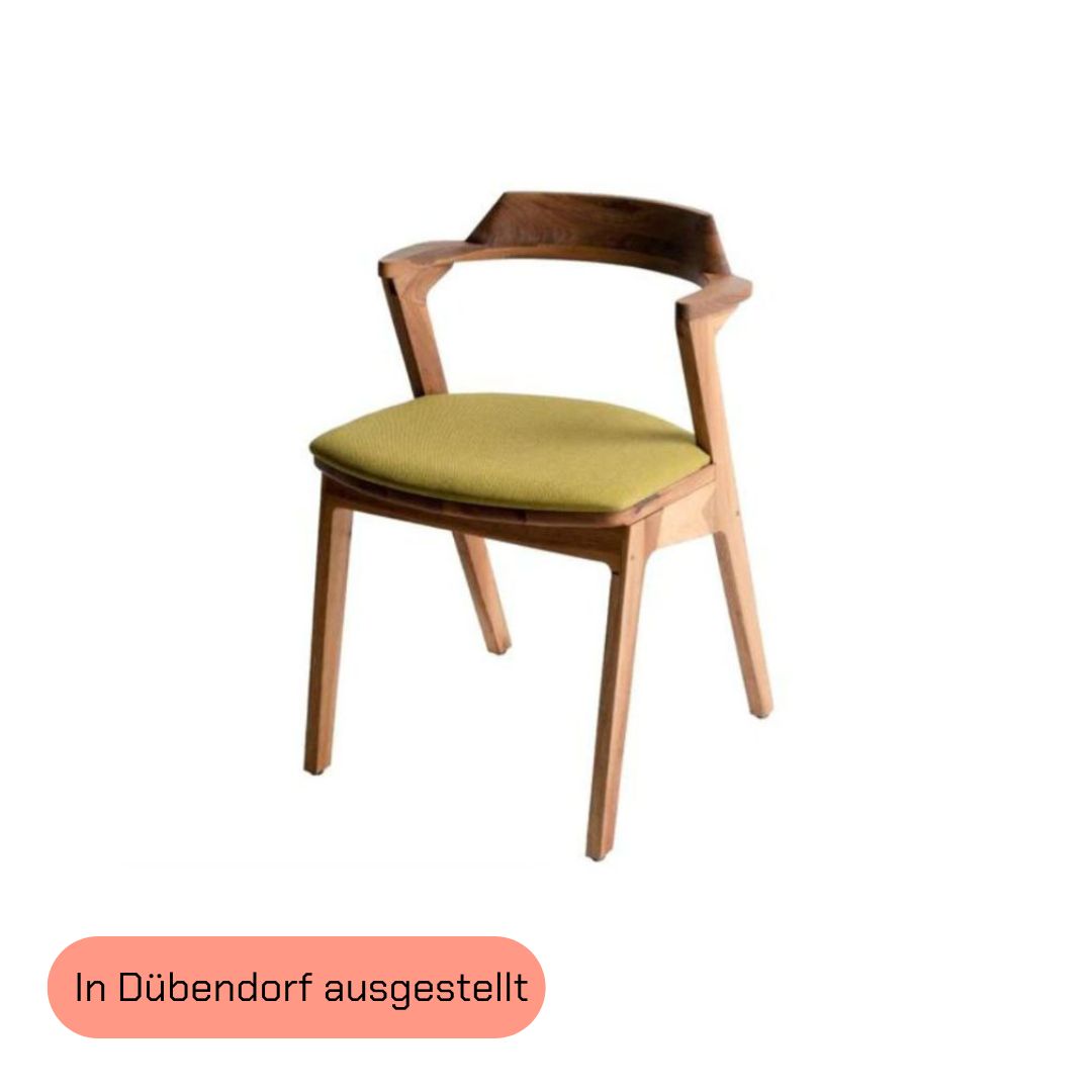 DANA-Designer Stuhl aus Massivholz, Stoffgepolstert-dübendorf