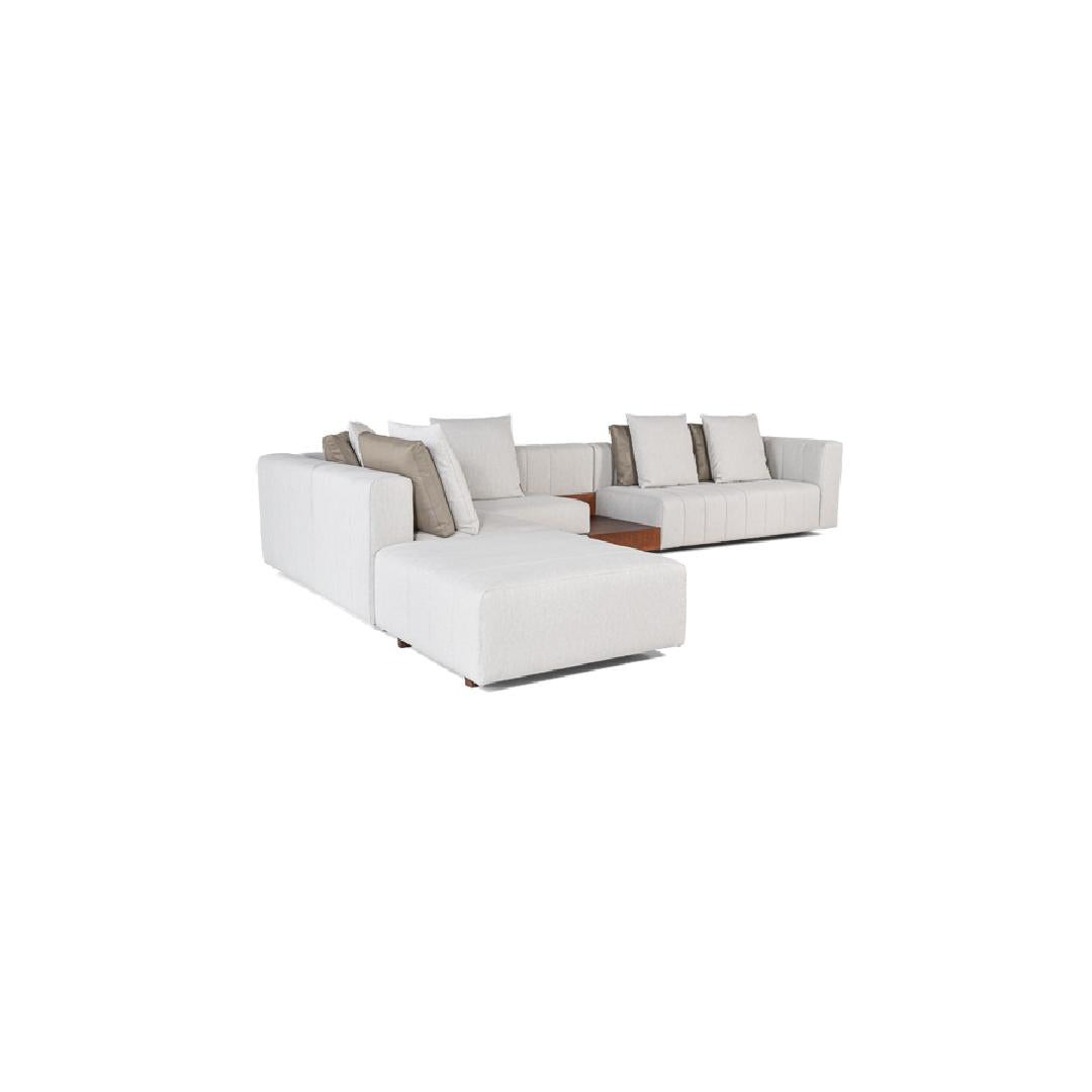 ELORA-Designersofa, Gestell aus Massivholz mit Stoffpolsterung-rechts