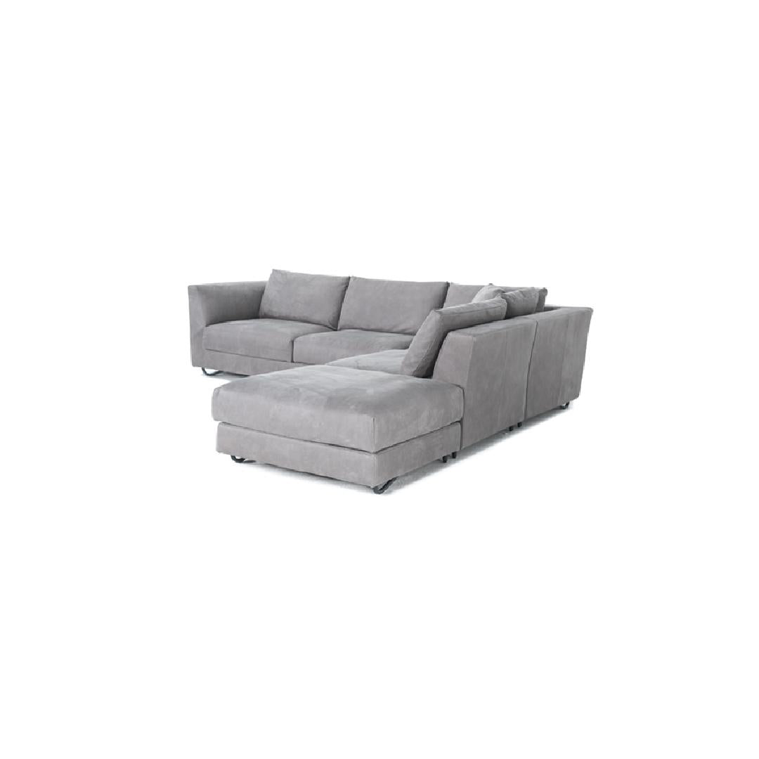 EPIC-Designersofa, Gestell aus Massivholz mit Lederpolsterung-links