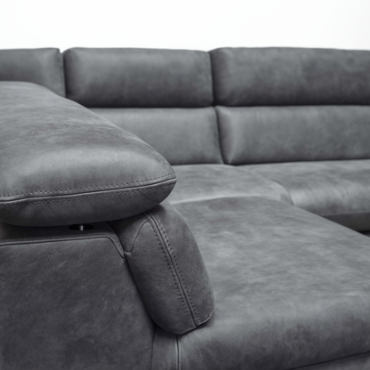 FENIX-Designersofa, Gestell aus Massivholz mit Lederpolsterung-detail