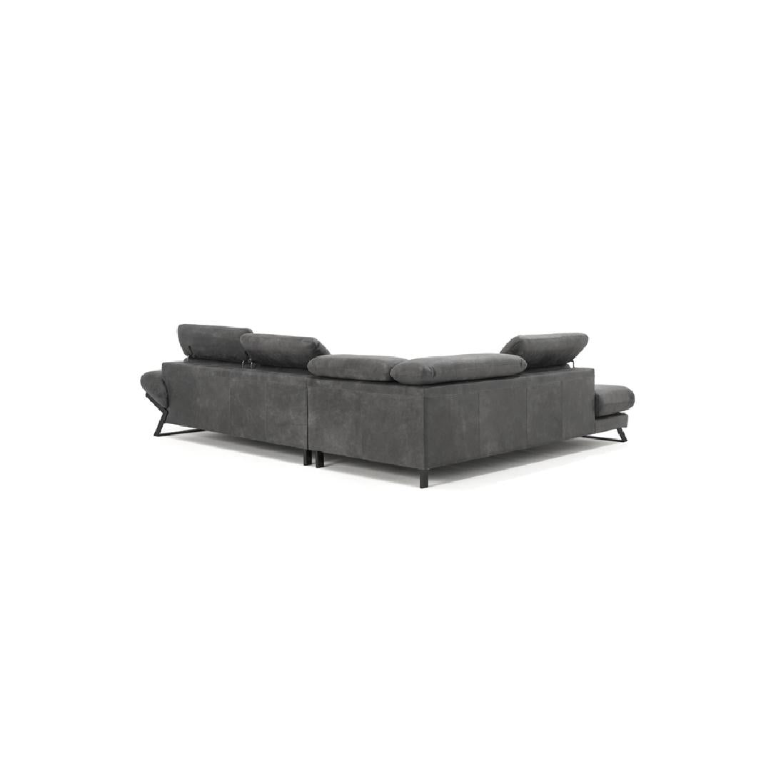 FENIX-Designersofa, Gestell aus Massivholz mit Lederpolsterung-rücken links