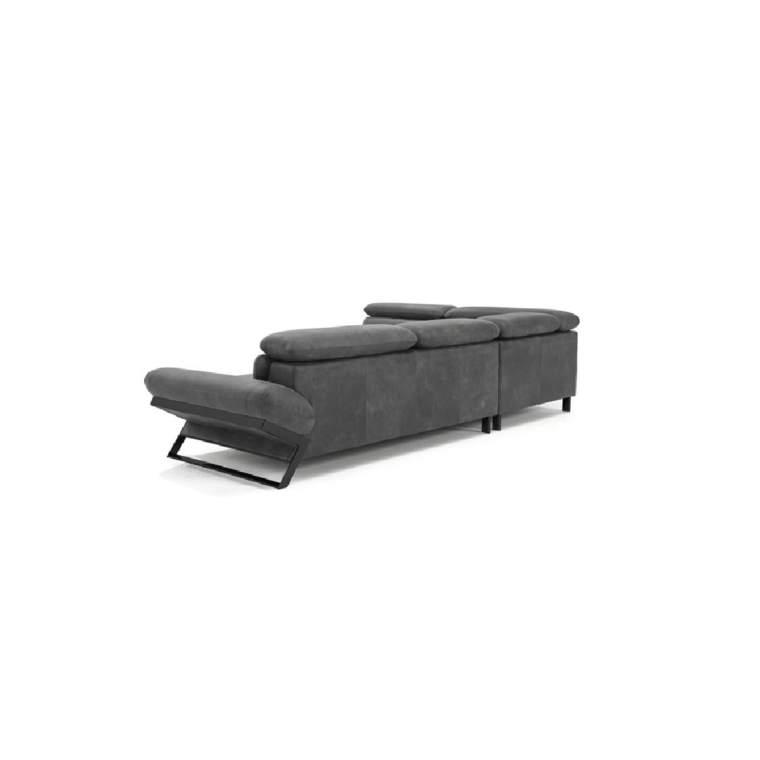 FENIX-Designersofa, Gestell aus Massivholz mit Lederpolsterung-rücken rechts