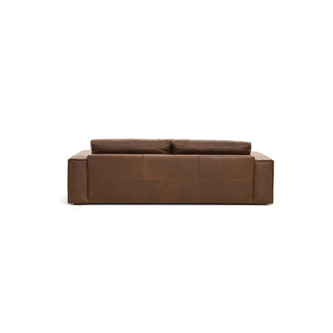 GROUND-Designersofa, Gestell aus Massivholz mit Lederpolsterung-rücken