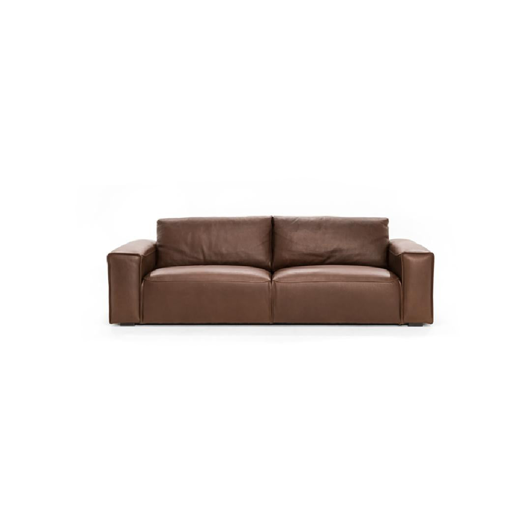 GROUND-Designersofa, Gestell aus Massivholz mit Lederpolsterung