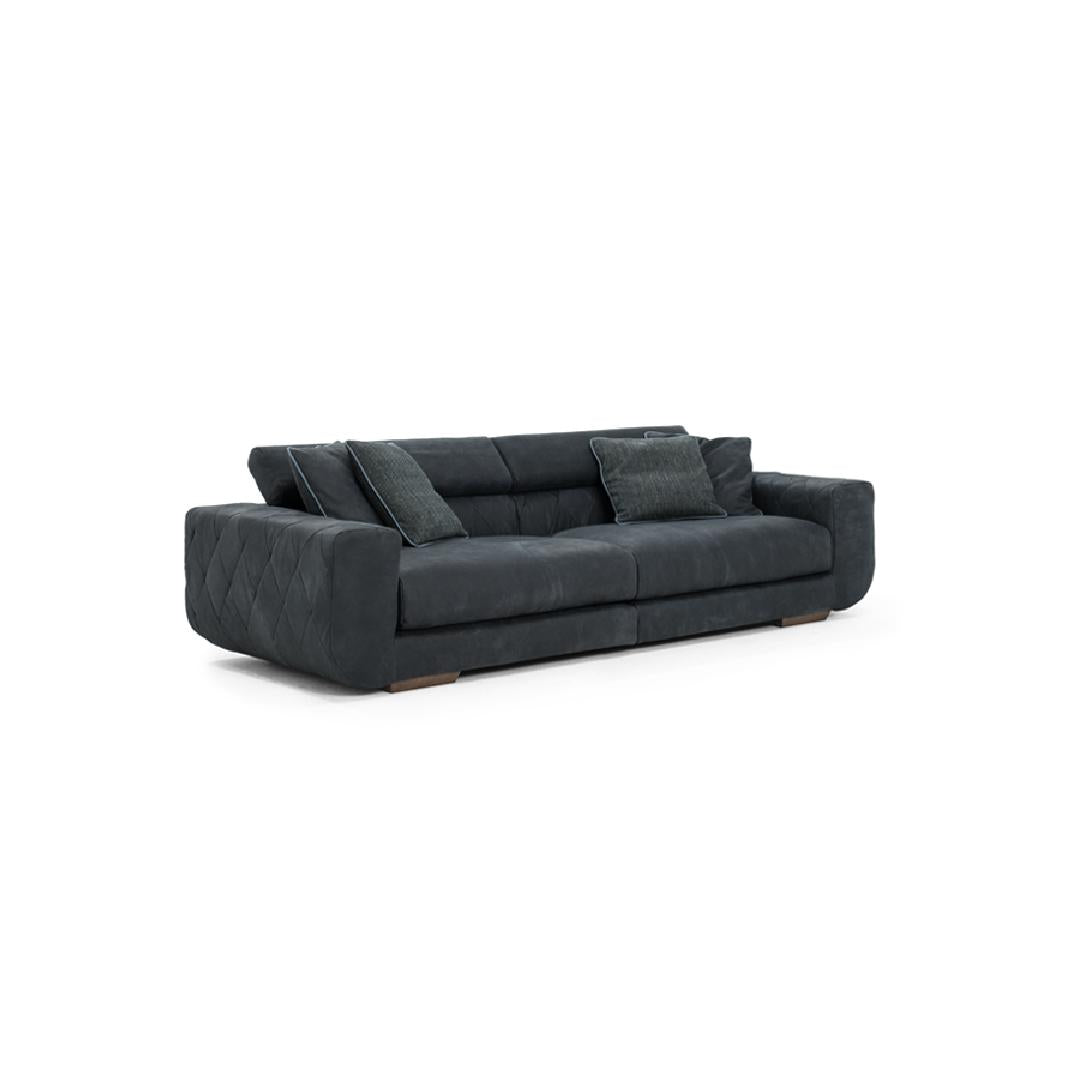 IMPRESSIVE-Designersofa, Gestell aus Massivholz mit Lederpolsterung-rechts