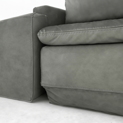 INFNITY-Designersofa, Gestell aus Massivholz mit Lederpolsterung-ziernaht