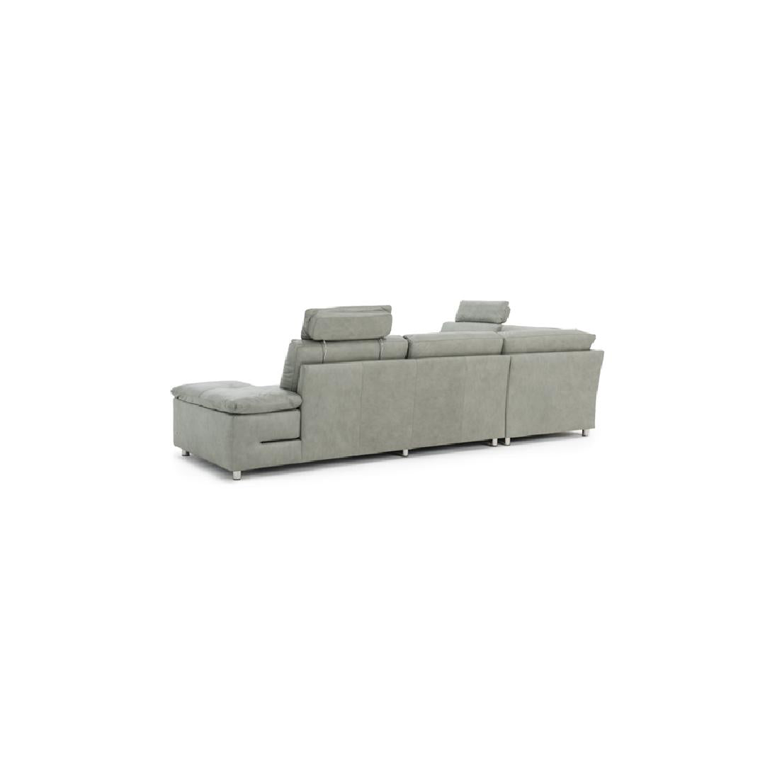 INFINITY-Designersofa, Gestell aus Massivholz mit Lederpolsterung-rücken links