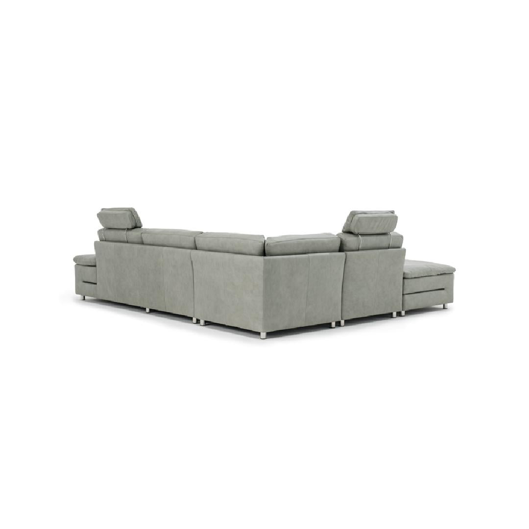 INFINITY-Designersofa, Gestell aus Massivholz mit Lederpolsterung-rücken rechts