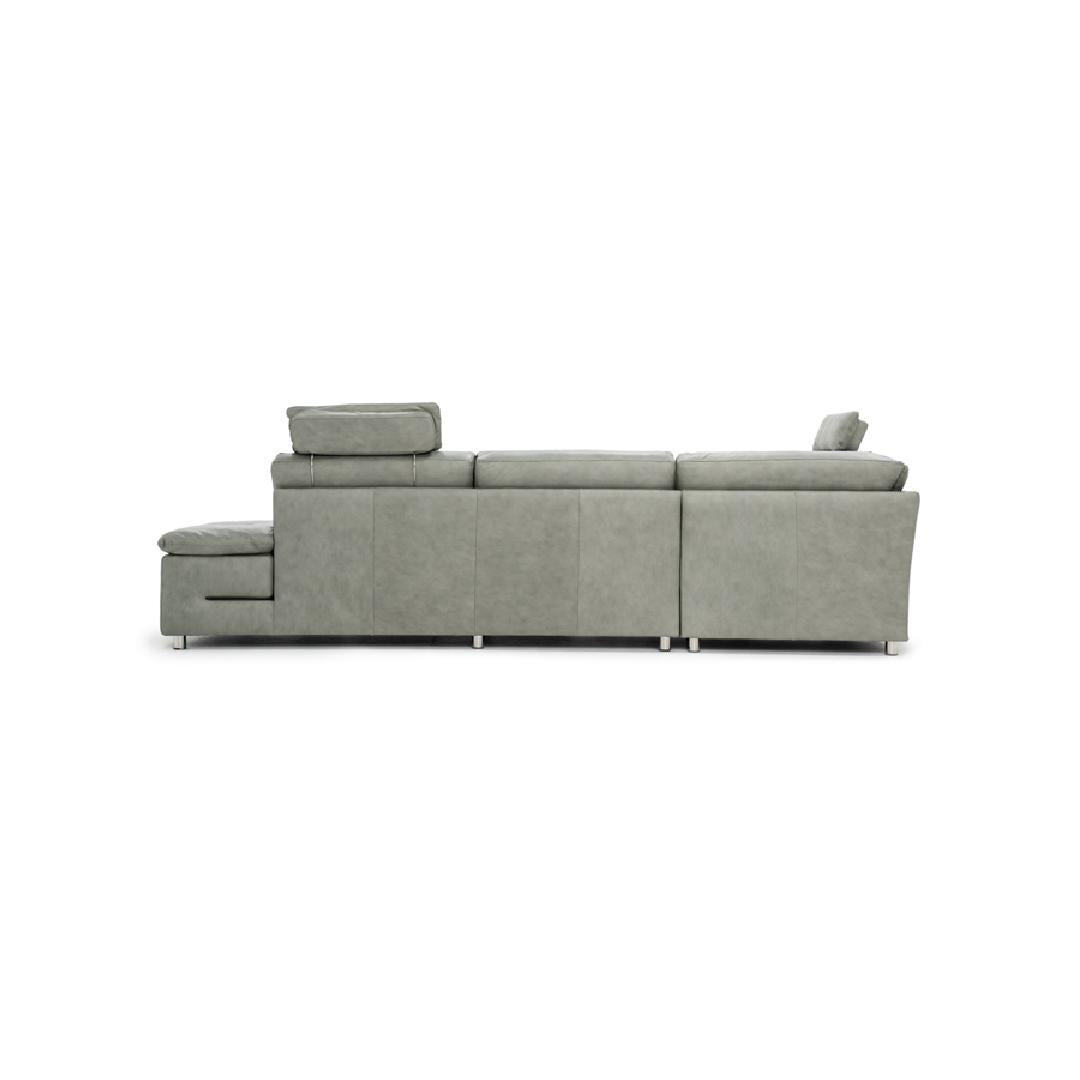 INFINITY-Designersofa, Gestell aus Massivholz mit Lederpolsterung-rücken