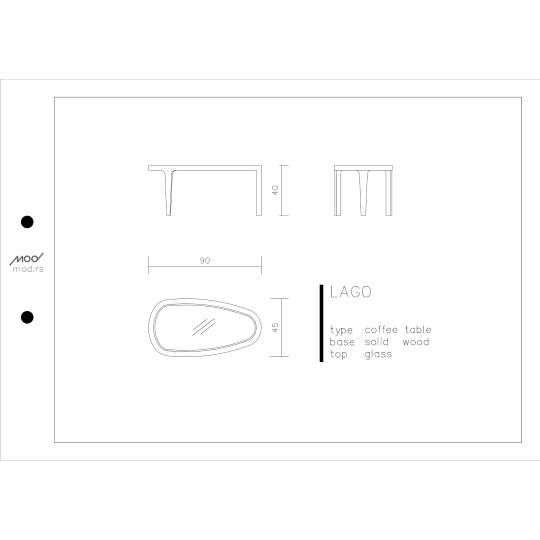 Spezifikation Lago Designer Couchtisch aus Massivholz und Marmor