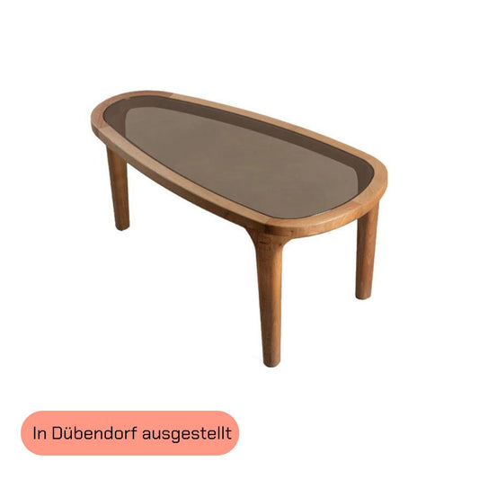 LAGOM-Designer Couchtisch aus Massivholz und Glas-dübendorf