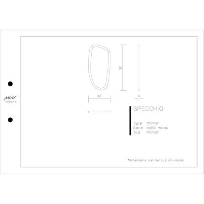 Spezifikation Specchio Designerspiegel aus Massivholz